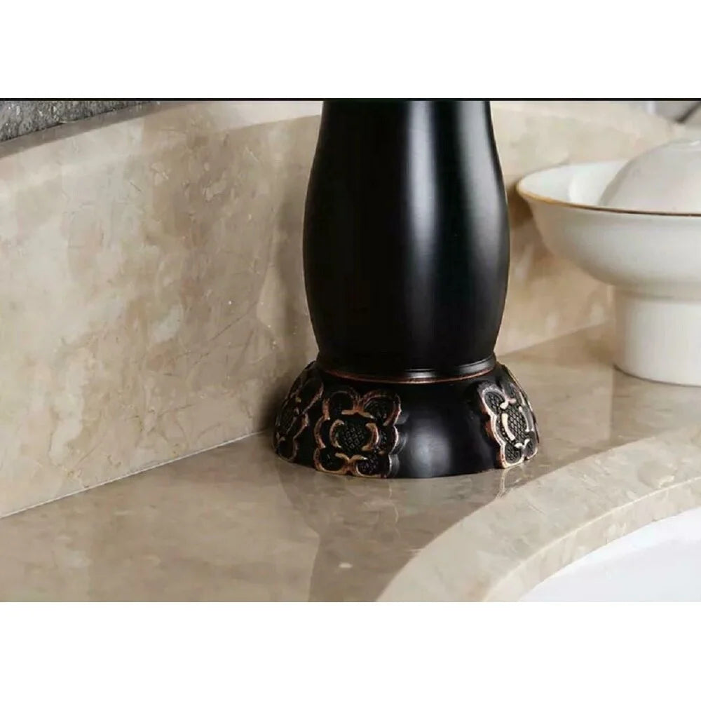SimplyCopper 13" Clayborne Oil Rubbed Bronze Bathroom Faucet with Copper Design - 13' X 11" X 7"
