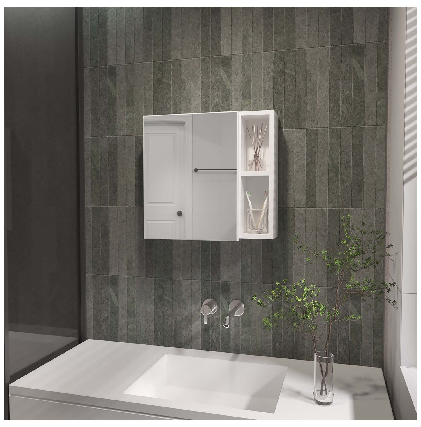 Black Tall Storage Cabinet with 3 Drawers and Adjustable Shelves for Bathroom, Study, Office and Interior, MDF Board with Painted Finish Black + MDF