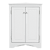Bathroom Storage Floor Cabinet, Corner Shower Towel Storage Organizer Cabinet Wooden Triangle Bathroom Storage Cabinet, Heavy Duty Freestanding Triangle Cabinet with 2 Adjustable Shelves, White