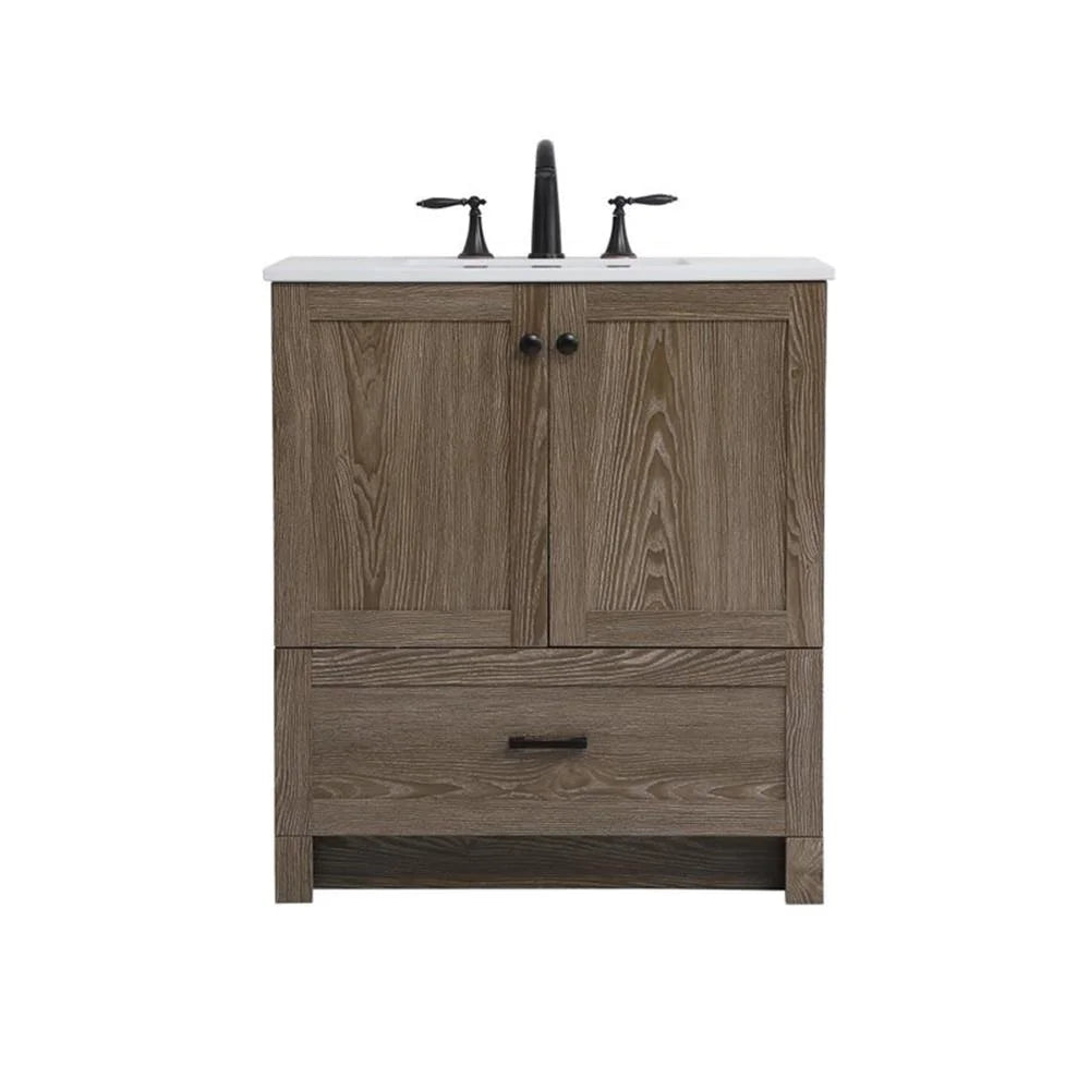 30 inch Single Bathroom Vanity in Natural oak