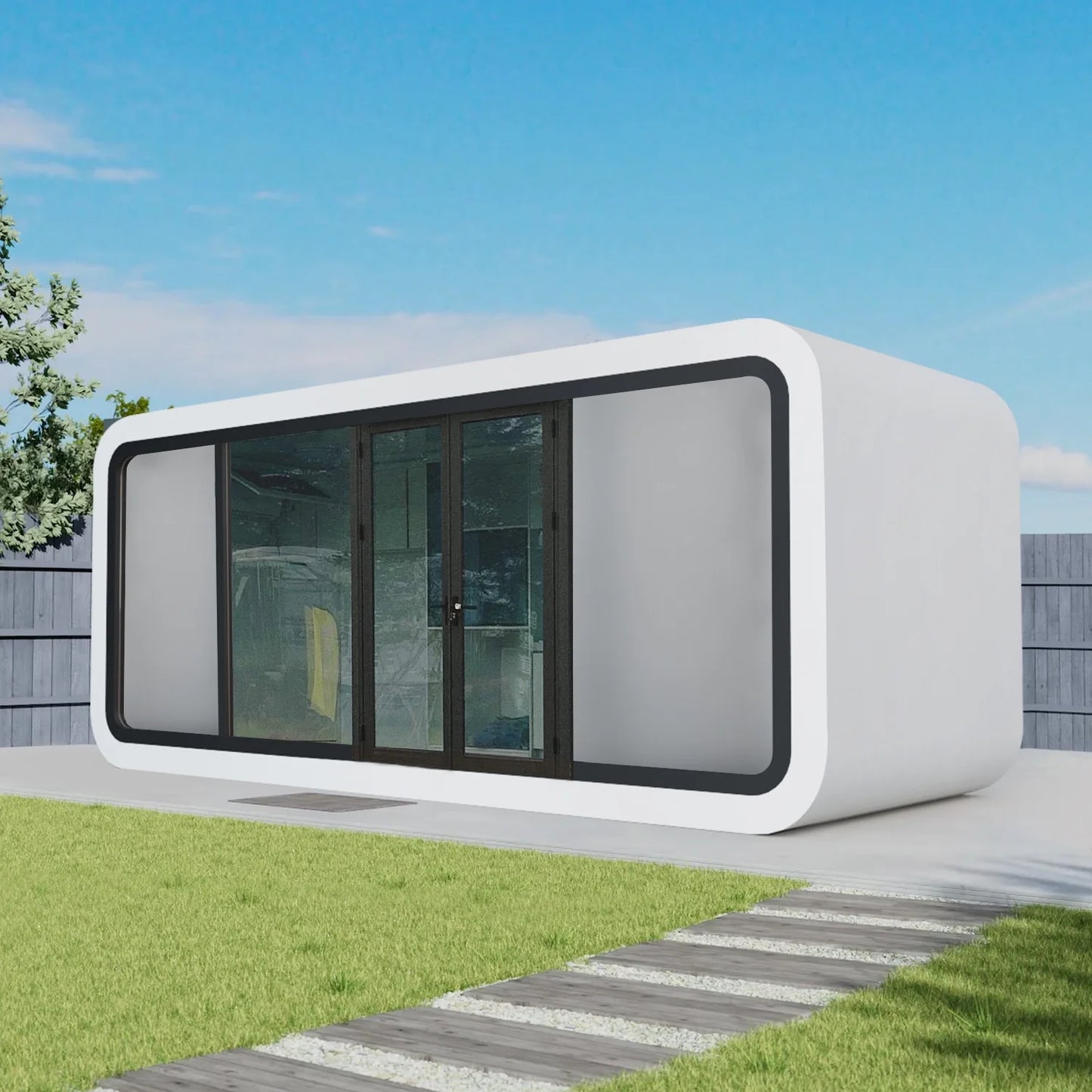 THLAND Luxury modern prefab cabin - 20ft mobile capsule with bedroom, kitchen and bathroom, storm resistant prefab cabin -16 typhoon and 11 earthquake proof mobile cabin for travel and outdoor living