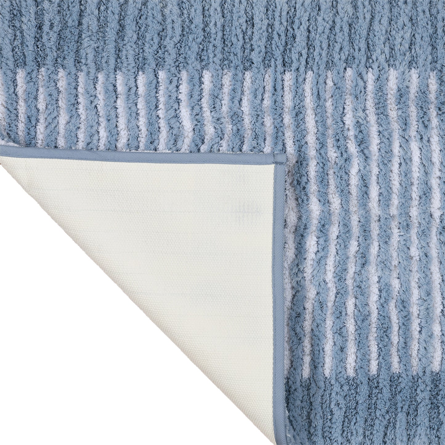 Textured Stripe Microfiber Bath Rug