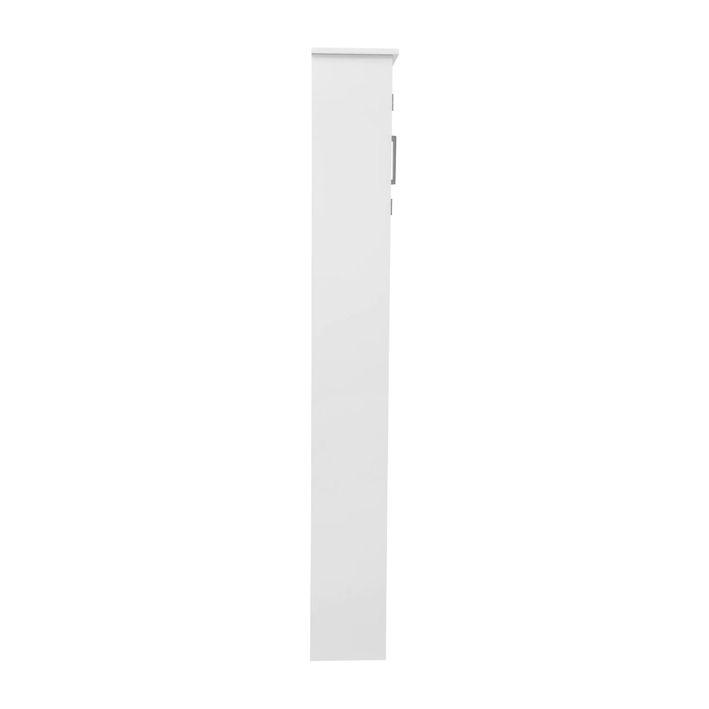 Emma + Oliver Over the Toilet Cabinet Storage Bathroom Organizer with In-Cabinet Adjustable Shelf, Open Lower Shelf, and Dual Magnetic Closure Doors in White