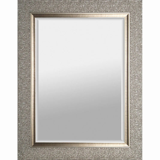 Mirrorize Canada IMM102 27 x 35 in. Mosaic Bathroom Mirror, Silver