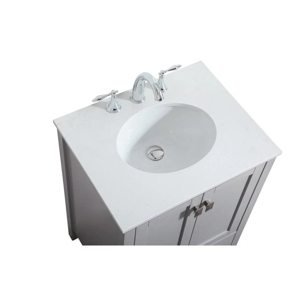 Elegant Kitchen and Bath 24 Inch Single Bathroom Vanity In White