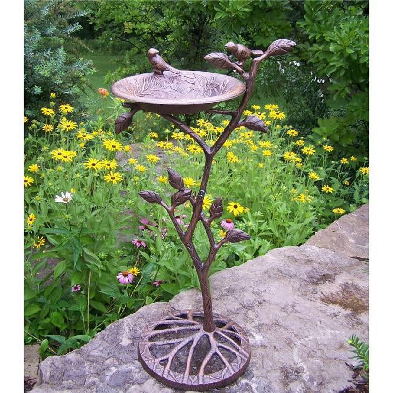 Living Meadow Bird Bath - Antique Bronze
