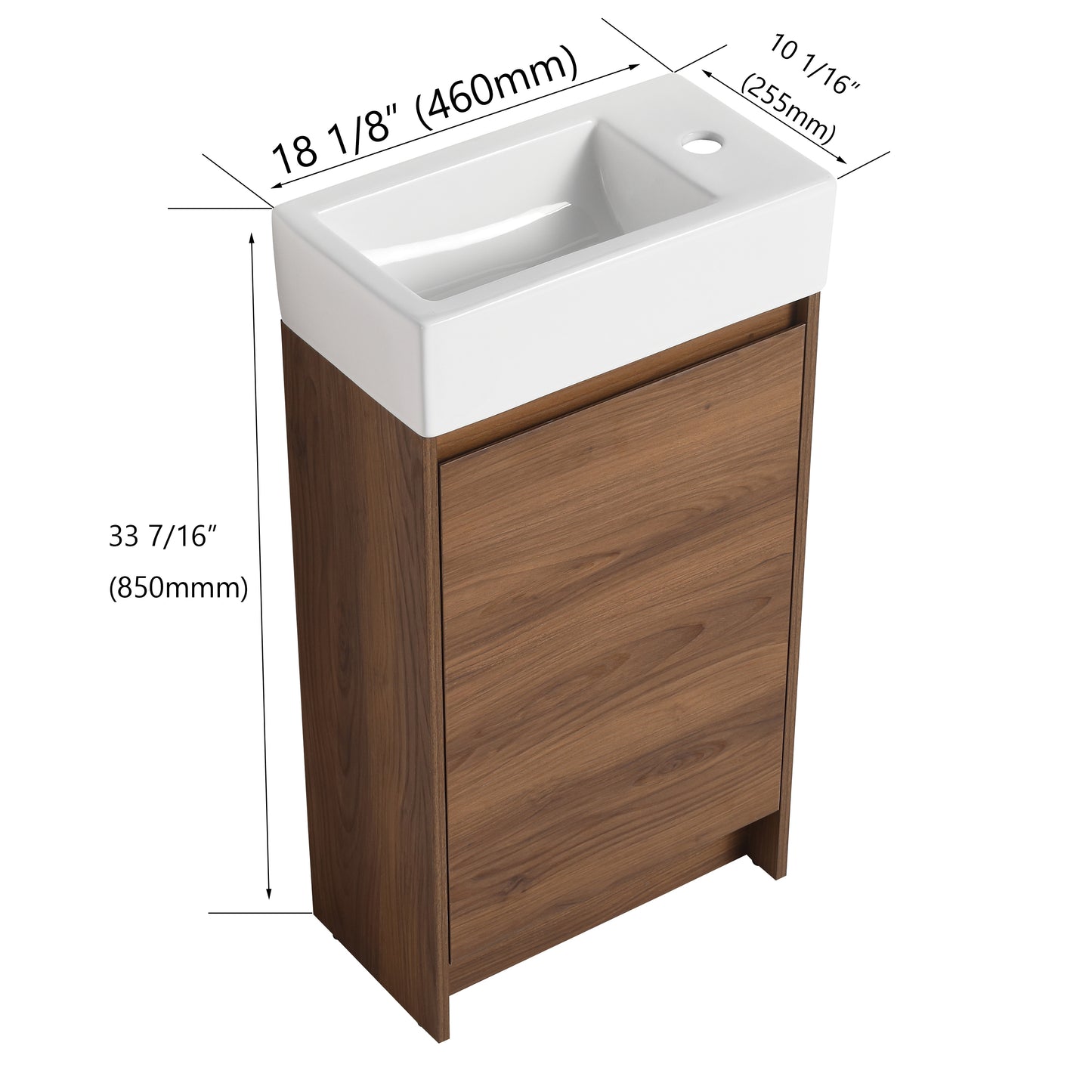 M optimized 18" Bathroom Vanity with Sink Freestanding Vanity Storage Cabinet with Soft Closing Doors Adjustable Shelf for Bathroom