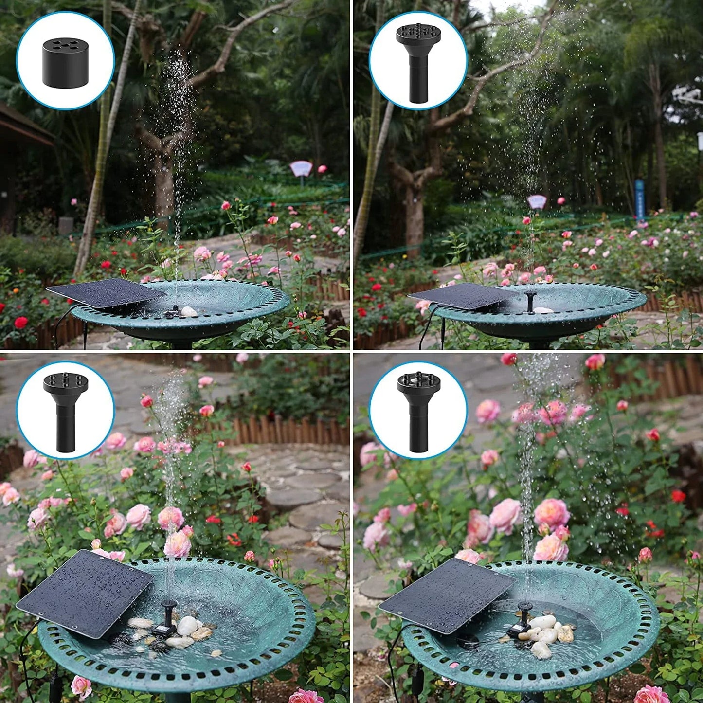 AISITIN 9W Solar Water Pump Kit, 10W Solar Powered Water Fountain Pump with 6 Nozzles, DIY Fountain Kit for Bird Bath, Ponds, Garden