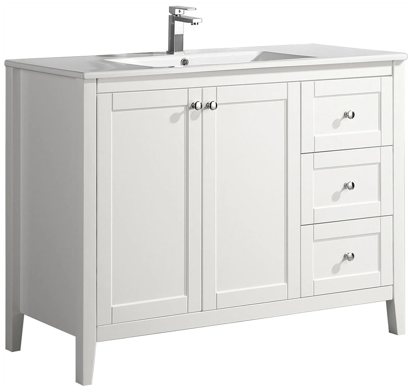 Cannes 48 Single, Two Doors, Three Drawers, Bathroom Vanity