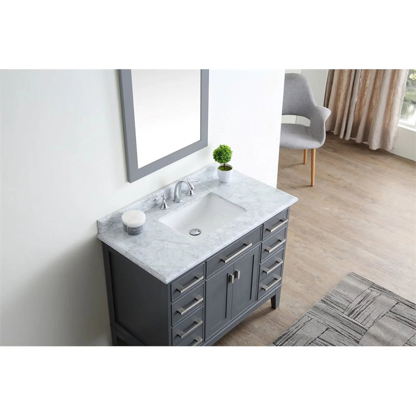 Ari Kitchen & Bath Danny 42" Solid Wood Bathroom Vanity in Maple Gray