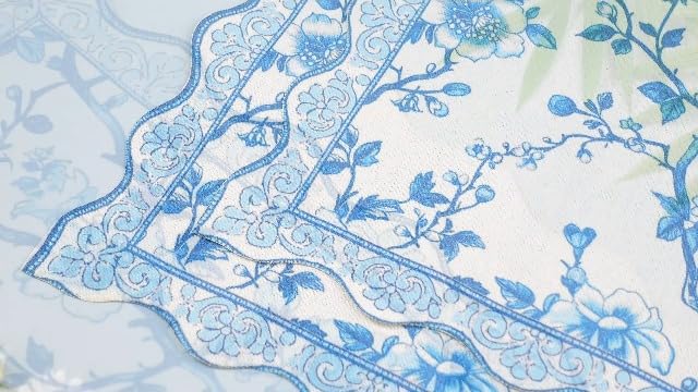 HunnmingRe Blue Floral Placemats Set of 4 12x18 Inch Chinoiserie Vintage Country Spring Placemats Washable Rustic Table Decoration for Kitchen Dining Restaurant Picnic Home Party Decor