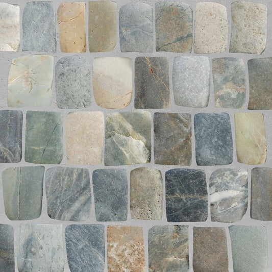 Canine Mix Pebble Mosaic Tiles for Backsplash Kitchen and Bathroom Wall (12" X 12") 5 tiles per case