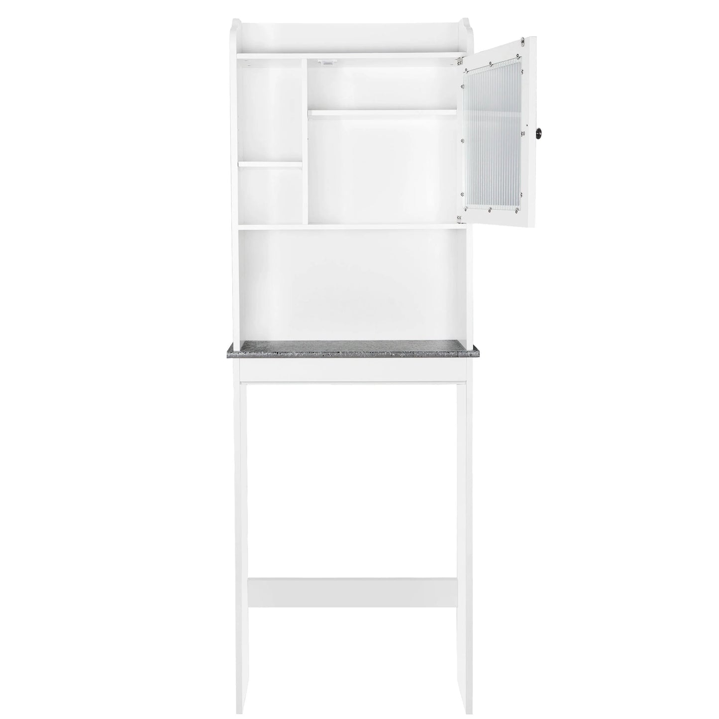 ZenSports Over The Toilet Storage Cabinet Organizer Bathroom Space Saver W/ Adjustable Shelves, White
