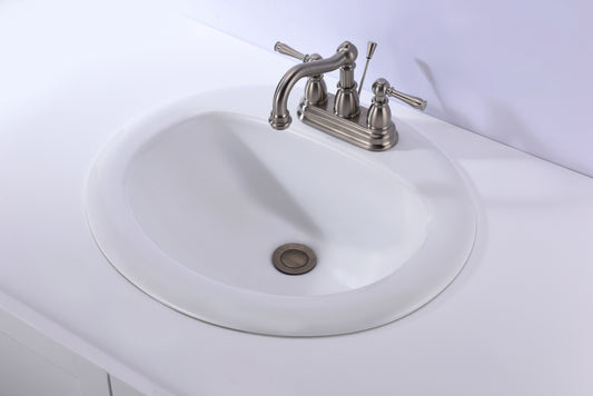 Anzzi Ls-Az097 Cadenza 20-1/2" Oval Vitreous China Drop In Bathroom Sink - White
