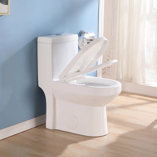 HOROW Upgraded One Piece Ultra Ceramic 0.8/1.28+ GPF Dual Flush Small Compact Toilets for Bathrooms