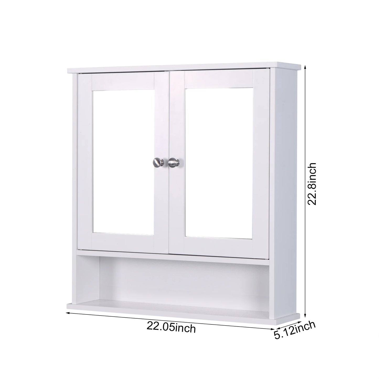 Algherohein Bathroom Cabinet Storage with Mirror,Medicine Cabinet over The Toilet Shelf,White