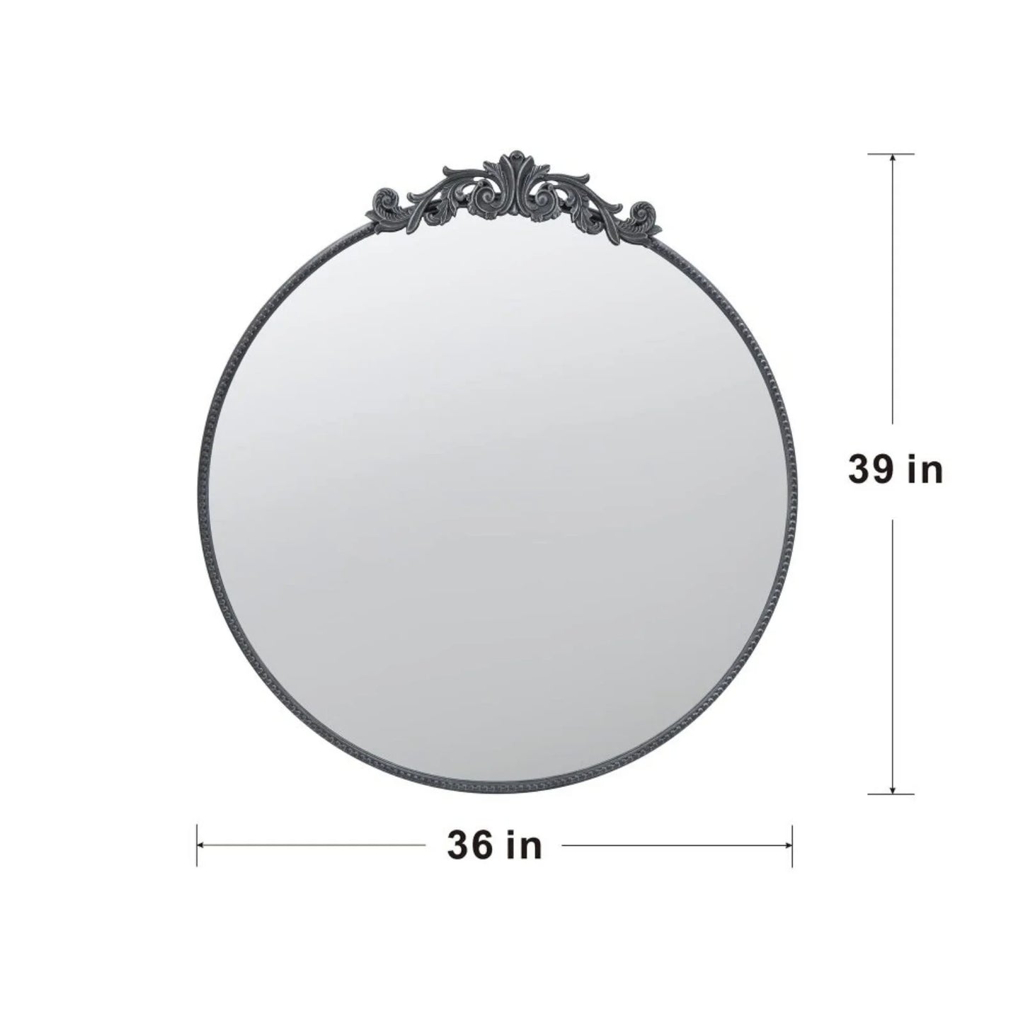 Gallan 36x 39 Inch Oval Gold Mirror, Wall Mounted Mirror with Metal Frame, Suitable for Bathroom, Living Room, Bedroom