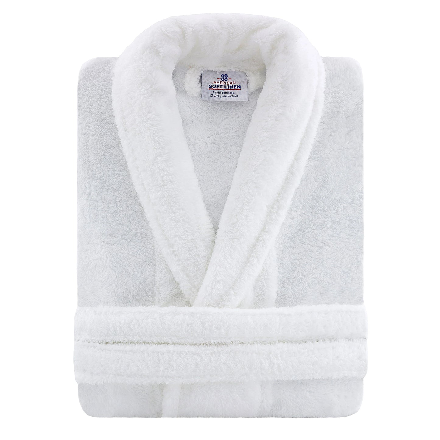 American Soft Linen, Mens and Womens Robes, Unisex Bathrobes, M-L, White