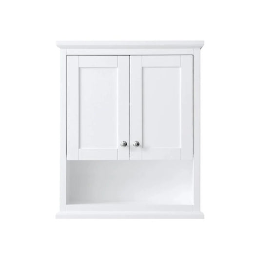 Pemberly Row 25" Wall-Mounted Wood Bathroom Storage Cabinet in White