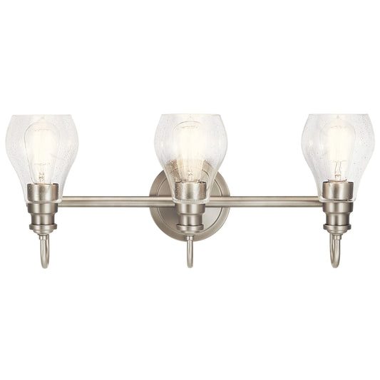 45392NI-Kichler Lighting-Greeier - 3 Light Bath Vanity Approved for Damp Locations - with Transitional inspirations - 10.25 inches tall by 23.75