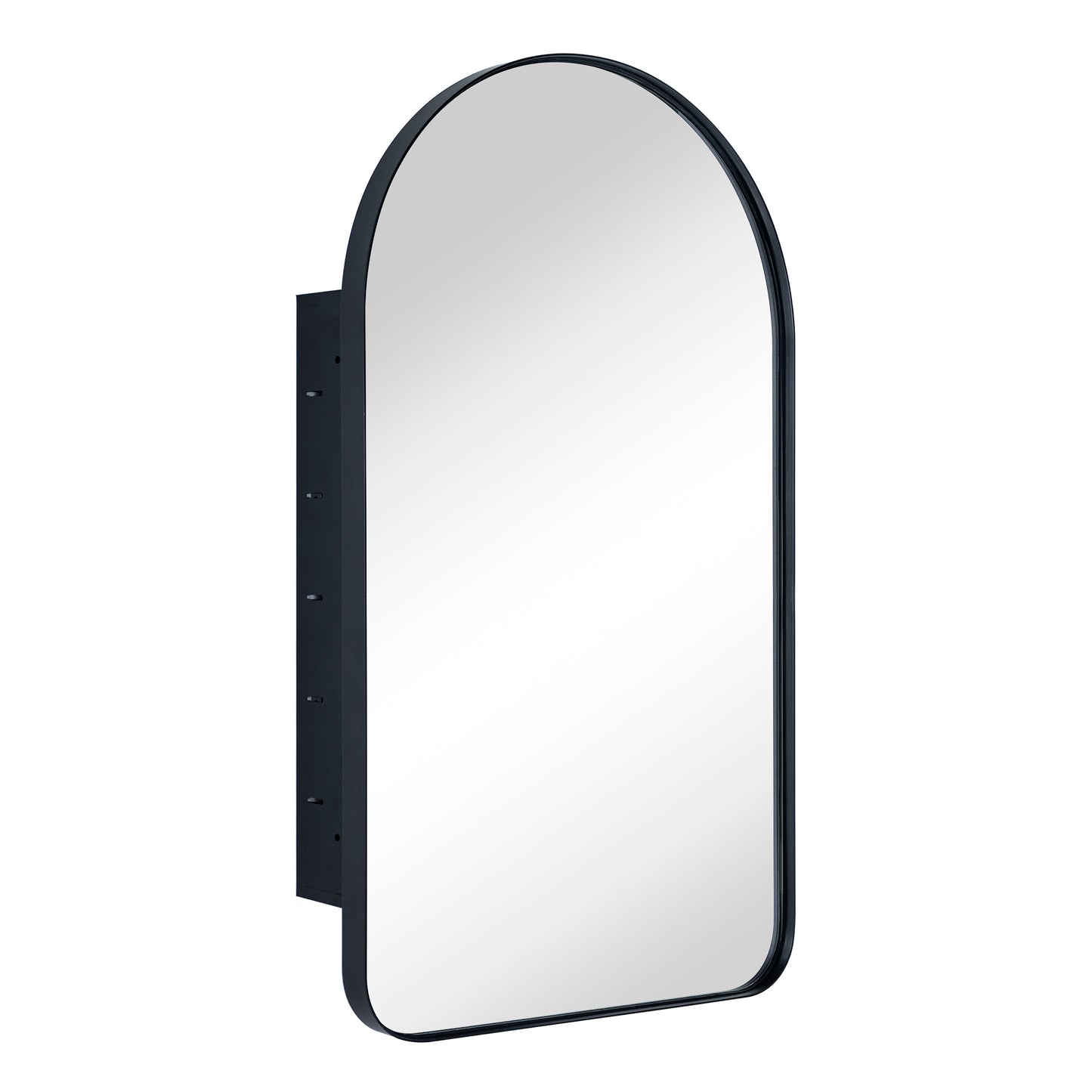 TEHOME Black Arched Recessed Bathroom Medicine Cabinet with Mirror Arch Vanity Mirros 16x28.3"
