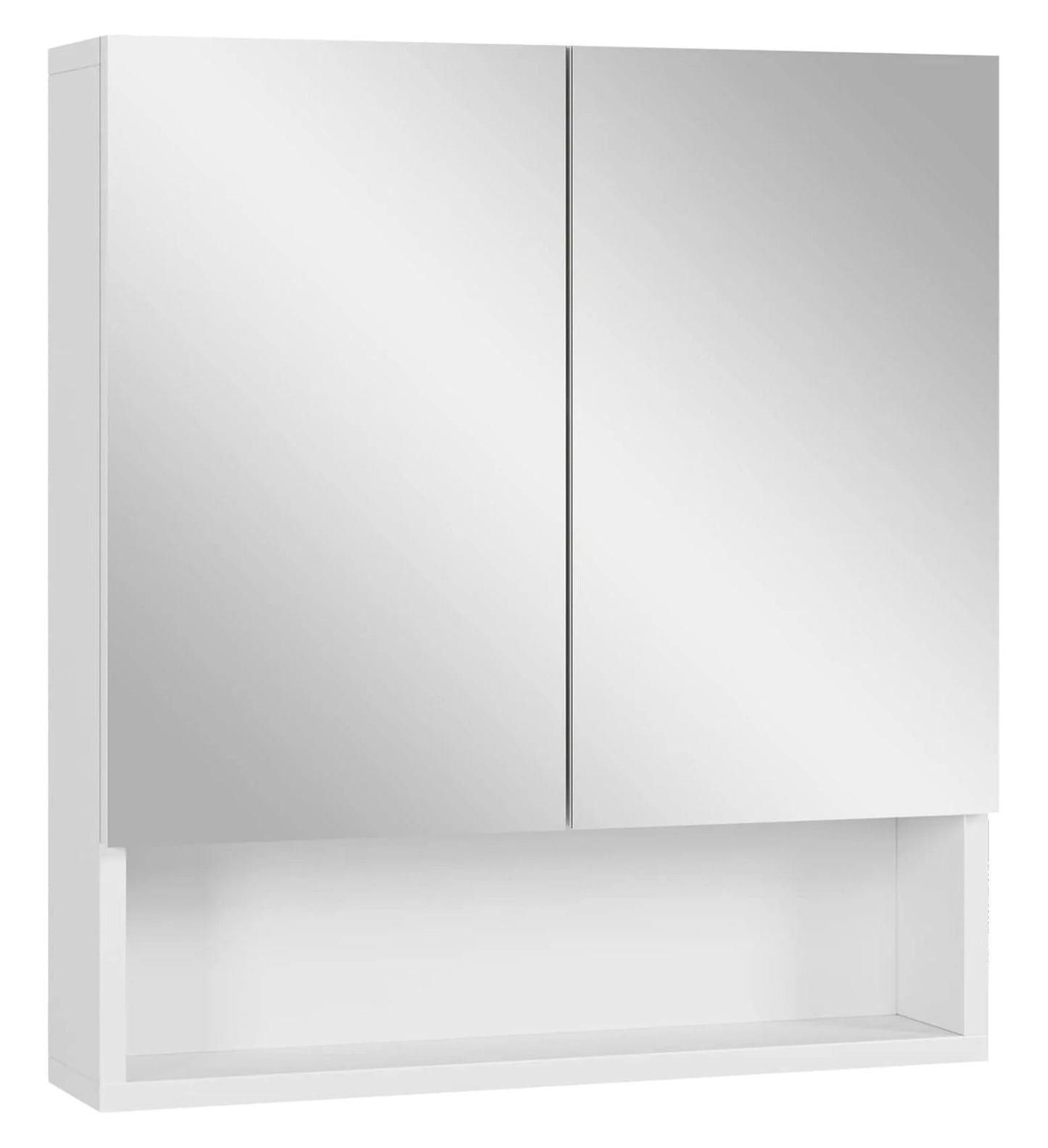 Bathroom Wall Cabinet Medicine Cabinet, Wall Mounted Bathroom Mirror with Storage Mirror Cabinet with 2 Doors and Adjustable Shelf, Laundry Living Room, White