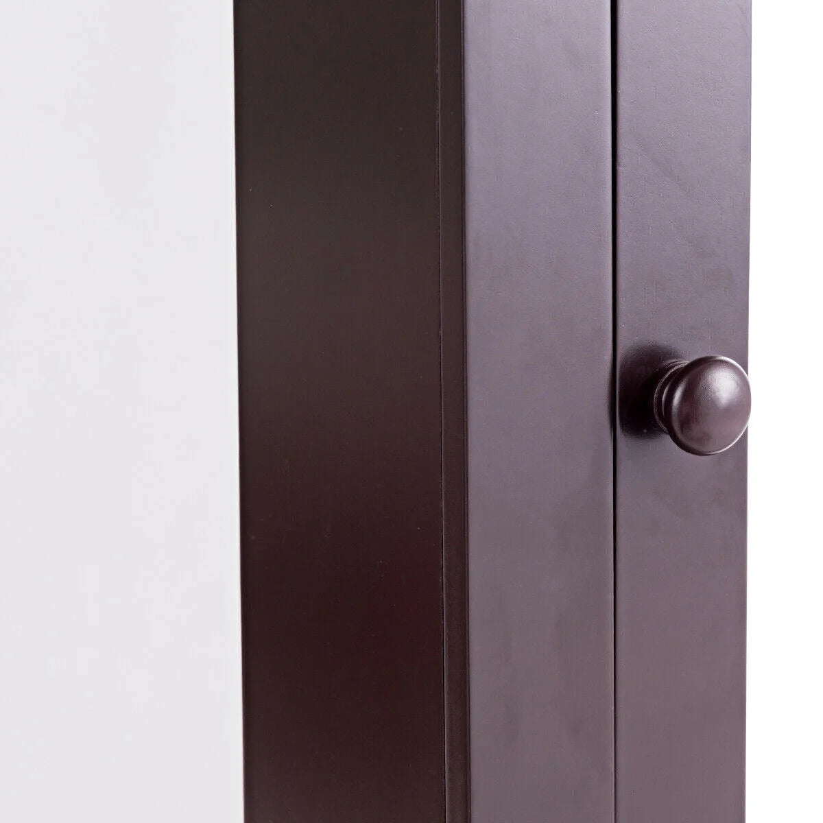 Gymax Bathroom Mirror Cabinet Adjustable Shelf Wall Mounted Medicine Storage Brown