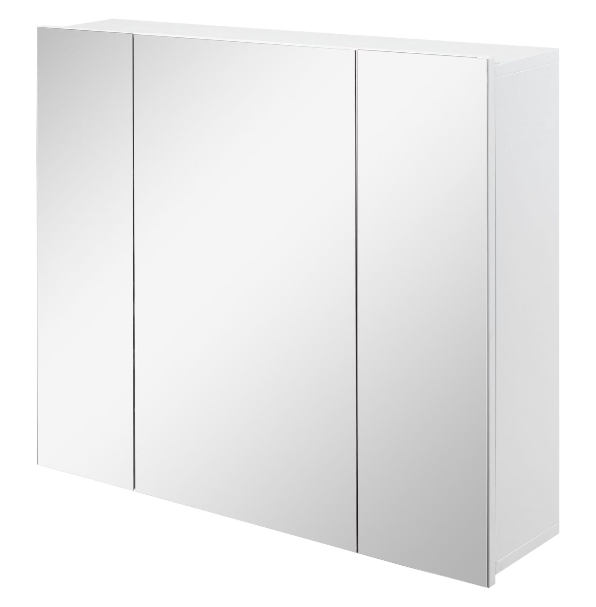 Wall Mounted Mirror Cabinet, Bathroom Medicine Cabinet with Mirror, 3 Doors and Adjustable Shelves, White