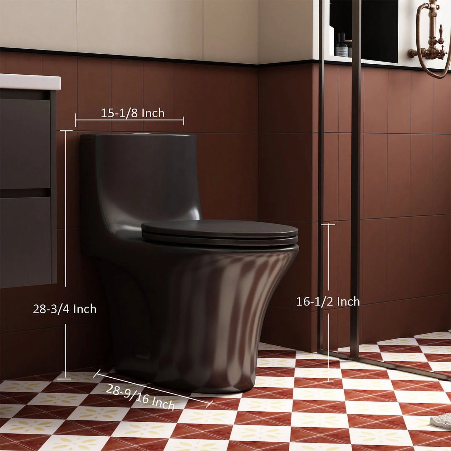 Albriya A1878 Modern One Piece Toilet, Standard Bathroom Toilet Power Dual Flush 1.1/1.6 GPF with Comfortable Seat ADA Height 16 1/2’�? 12’�?Rough-In, MaP 1000g, Glossy White