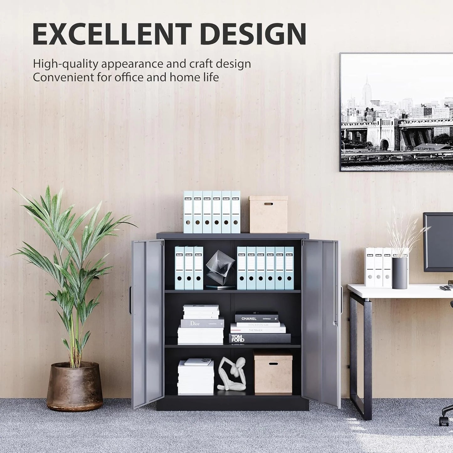 SISESOL Storage Cabinet Metal Display Cabinet with Glass Doors, 71in H x 31.5in W x 15.7in D, White, Kitchen Pantry Cabinet for Home Office, Bathroom, Bedroom, Living Room