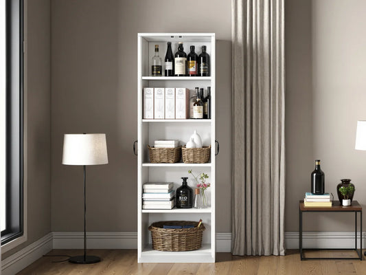 Storage Cabinet/Pantry cabinets, Soft White Finish, 71" Tall Wood Cupboard with 2 Door and 3 Adjustable Shelves for Kitchen, Dining Room, Living Room, Bathroom (Style 1)