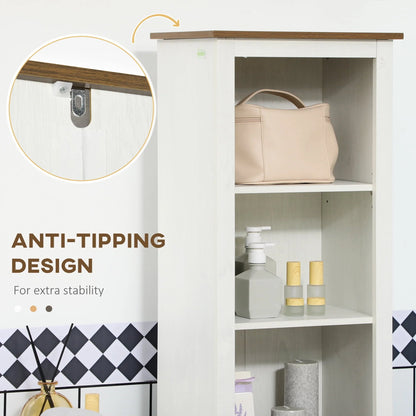 kleankin Slim Bathroom Storage Cabinet Freestanding Linen Tower