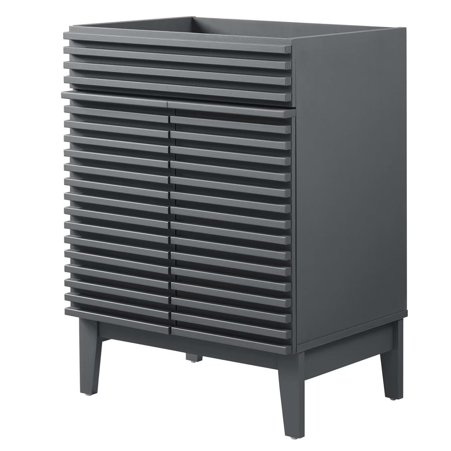 Vanity Cabinet (Sink not included), Black, Wood, Mid Century Hotel Bedroom Bathroom, Modern Contemporary HB33433
