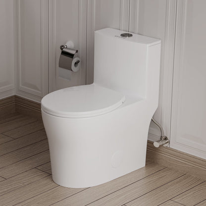 KK KE KING Quiet & Powerful Flush Round Compact One Piece Toilet for Small Bathroom, Space Saving, 12'' Rough-In