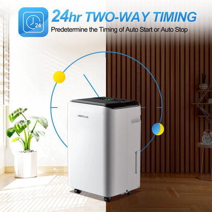 50 Pint Dehumidifier for Basements,Large Room,Home,Bathroom,4,500 Sq. ft. Dehumidifier with Drain Hose,Intelligent Humidity Control,24H Timer,3 Speed