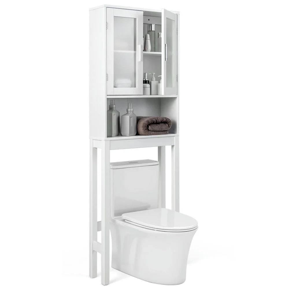 Yardi Yard Over the Toilet Bathroom Storage Cabinet with Adjustable Shelf, Bathroom Organizers and Storage