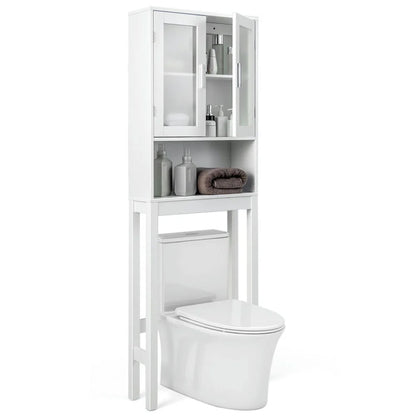 Yardi Yard Over the Toilet Bathroom Storage Cabinet with Adjustable Shelf, Bathroom Organizers and Storage