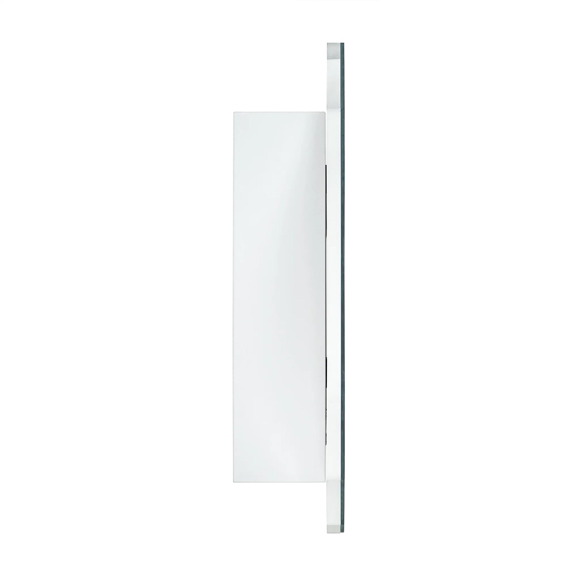 Frameless Irregular Medicine Cabinet with Beveled Mirror Bathroom Medicine Cabinet Mirror with Storage for Bathroom, 19'' H x 24'' W
