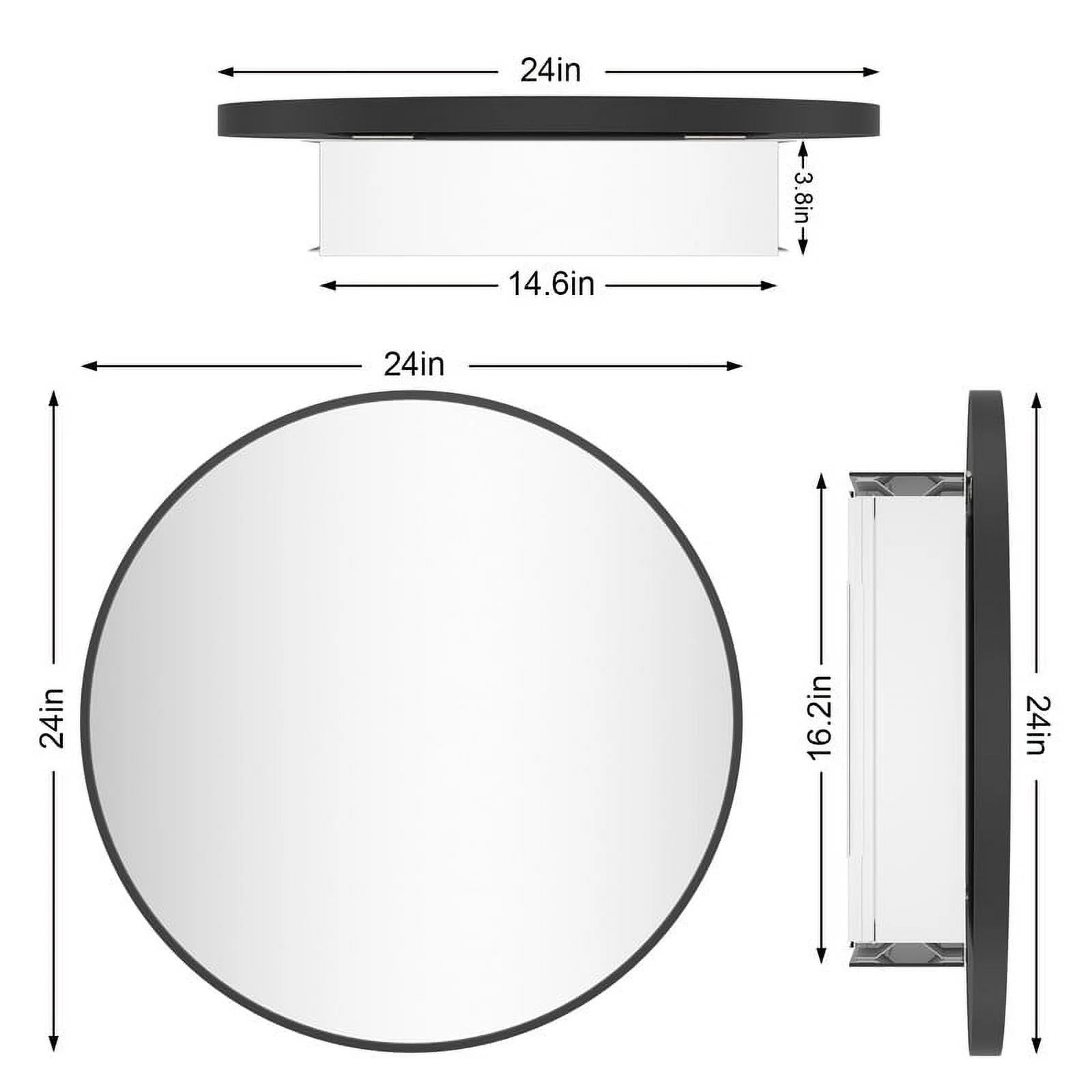 WallBeyond Bathroom Medicine Cabinet with Round Mirror Aluminum Framed 28", Gold
