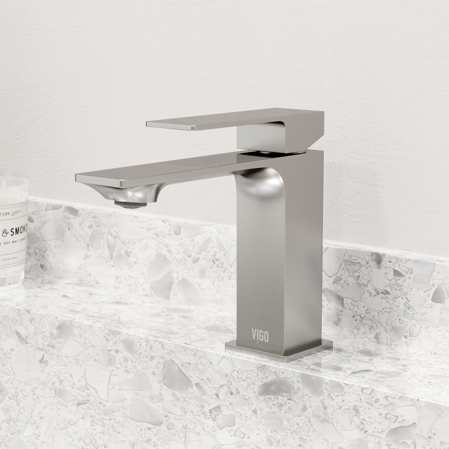 VIGO Dunn Single Handle Single-Hole Bathroom Faucet in Brushed Nickel