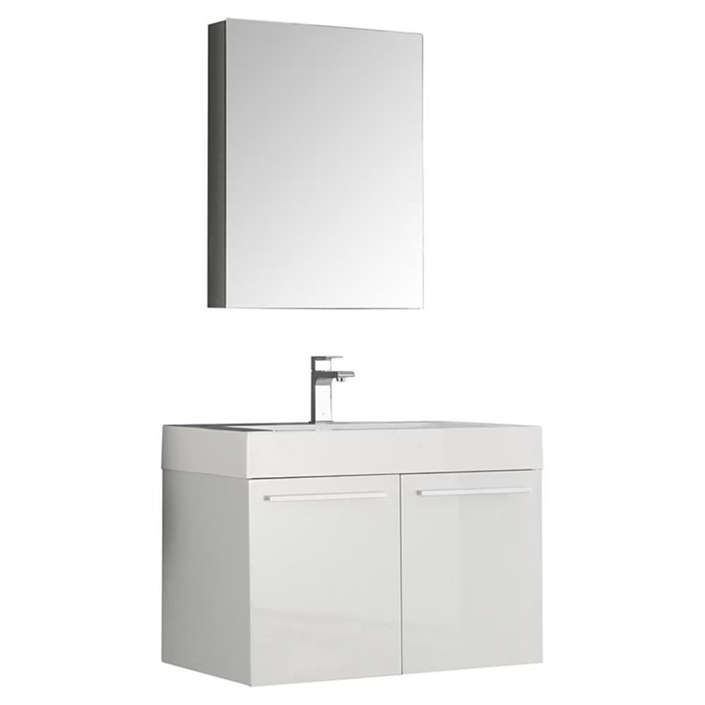 Vista 30"Black Wall Hung Bathroom Vanity & Medicine Cabinet