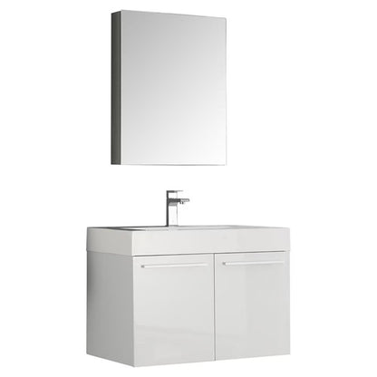Vista 30"Black Wall Hung Bathroom Vanity & Medicine Cabinet