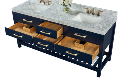 Ancerre Designs Elizabeth 72" Wood Bathroom Vanity Set in Heritage Blue