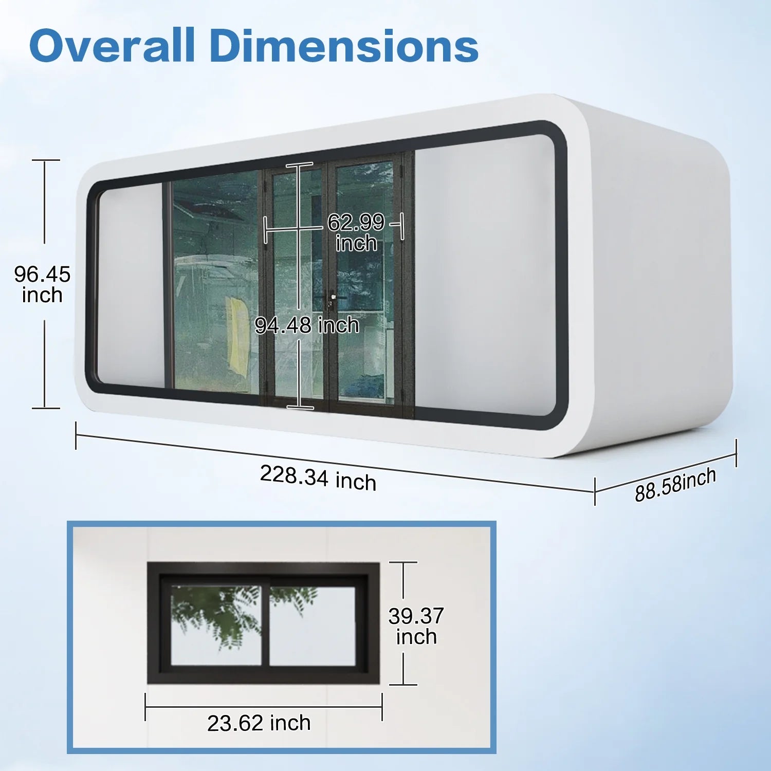 THLAND Luxury modern prefab cabin - 20ft mobile capsule with bedroom, kitchen and bathroom, storm resistant prefab cabin -16 typhoon and 11 earthquake proof mobile cabin for travel and outdoor living