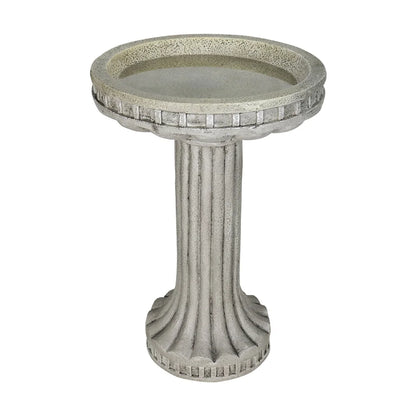 24 inch H Modern Outdoor Garden Bird Bath - Glass Fiber Reinforced Concrete Construction Garden Birdbath for Lawn Yard Garden Decor