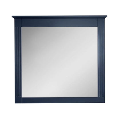Forclover 38" x 33" Rectangle Wall-Mounted Wooden Framed Vanity Mirror, Makeup Bathroom Wall Mirror for Bathroom Living Room Entryway, White