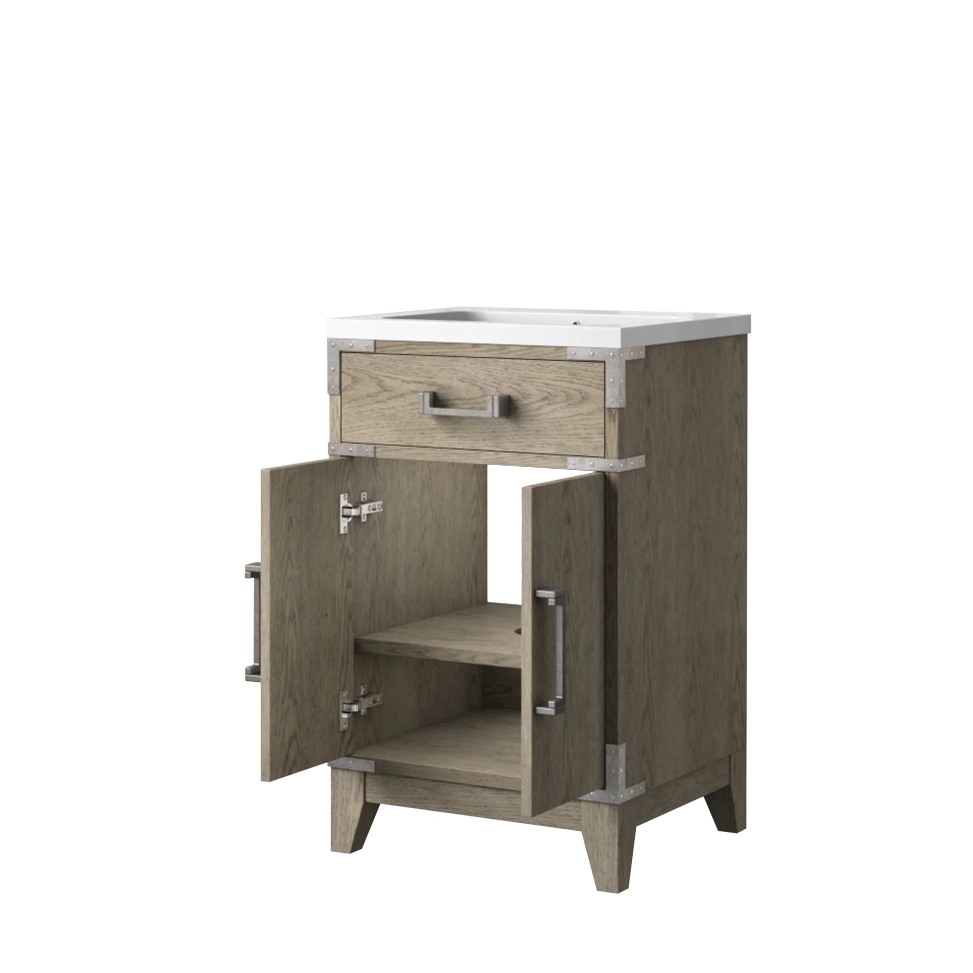 Laurel 20 in W x 18 in D Grey Oak Single Bath Vanity and Acrylic Top