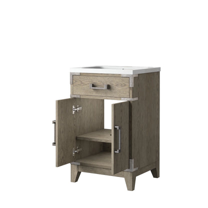 Laurel 20 in W x 18 in D Grey Oak Single Bath Vanity and Acrylic Top