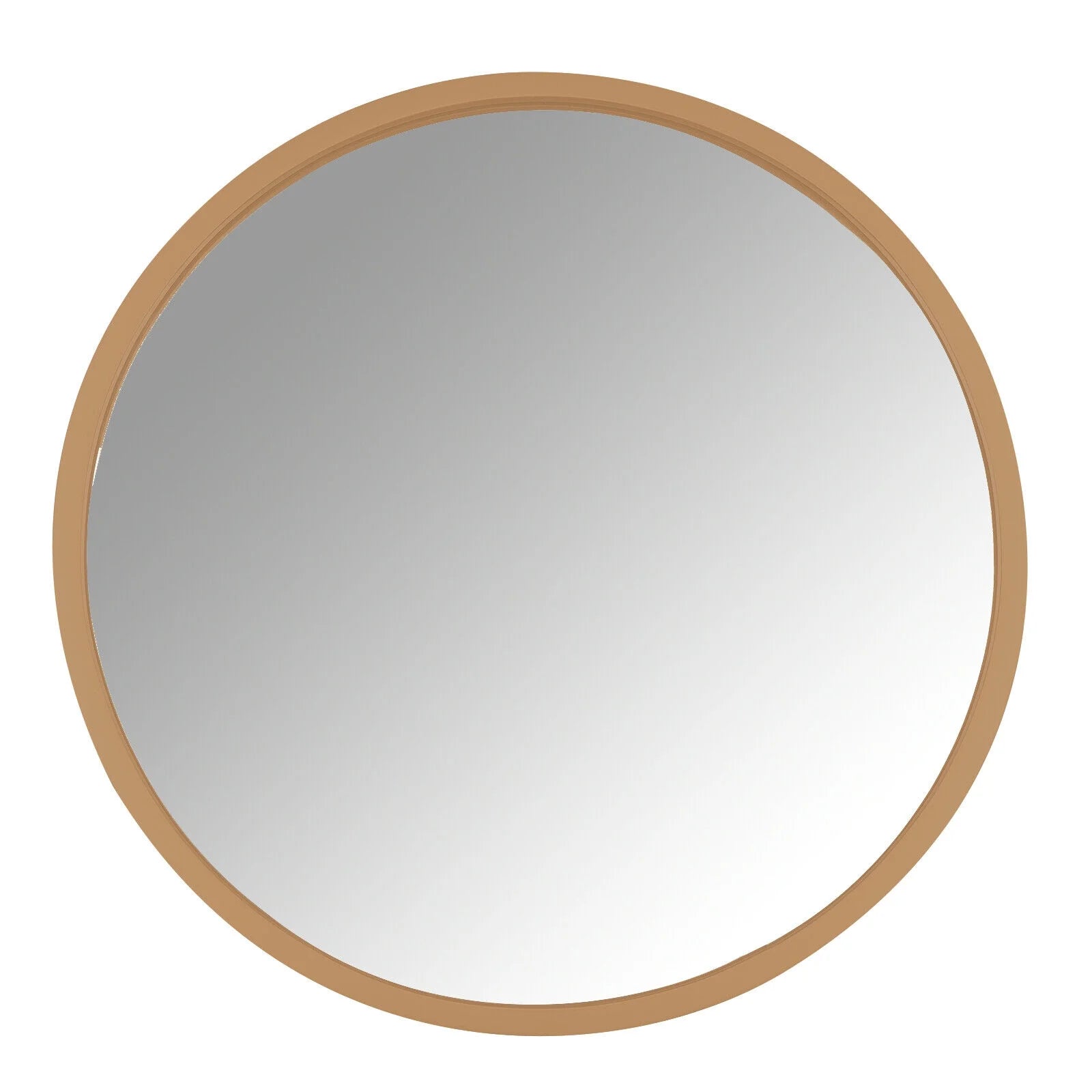 Mirror Cabinet Round Vanity Mirror Wood Frame Wall Cabinet with 3 Shelves for Bathroom