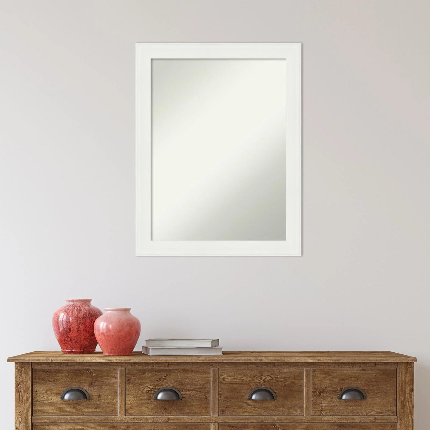 Amanti Art Vanity White Framed Non-Beveled Bathroom Vanity Wall Mirror - 21.5 x 27.5 in